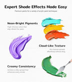 TMOL Washable Paint for Kids 42 Colors,Non-Toxic, Safe & Washable for Toddlers, Tempera Paint with Brushes, Palette & Bucket, School Project Art Supplies