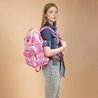 Wrangler Aztec Backpack Multifunction Baby Travel Bag with Changing Pad, Stroller Straps and Pacifier Case WG2204-91103PK