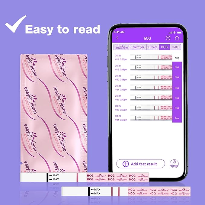 Easy@Home Pregnancy Test Strips Kit: 100 Pack hCG Test Strips - Early Detection Home Bulk Pregnancy Strips | EZW1-S:100