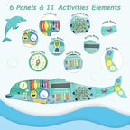 Activity Wall Busy Board Panels, Montessori Sensory Toys, Wall Activity Center, Educational Toy, Interactive Wooden Learning Toy for Toddler Playroom & Children's Daycare