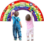 Activity Wall Busy Board for Toddlers: Montessori Sensory Toys- Sensory Wall Panel for Kids Playroom Daycare Learning Center Rainbow