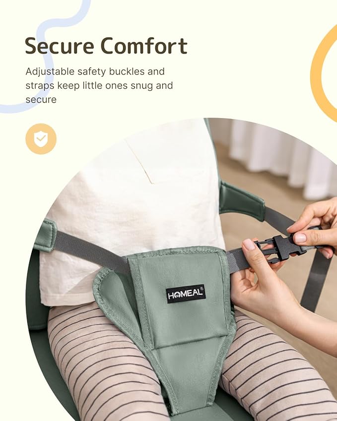 HOMEAL Booster Seat for Dining Table for Toddler Kid Baby, Adjustable Kids Breathable Booster Seat for Kitchen with Backrest and Adjustable Straps, Sage