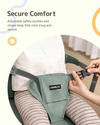 HOMEAL Booster Seat for Dining Table for Toddler Kid Baby, Adjustable Kids Breathable Booster Seat for Kitchen with Backrest and Adjustable Straps, Sage