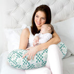 Pea Pod Minky Nursing Pillow Cover 2 Pack, Removable Nursing Cover for Breastfeeding Pillows, Soft and Comfortable Pillow Slipcover for Baby Girls Boys Newborn, Green& Checkered