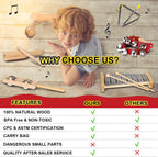 LOOIKOOS Toddler Musical Instruments International Natural Wooden Music Set for Toddlers and Kids - Eco Friendly Preschool Educational Musical Toys with Storage Bag