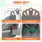 Taleco Gear Foldable Toddler Swing Set, Indoor & Outdoor Baby Swing, Kids Swing Set for Backyard, Safe and Durable Design, Grow with Your Child (Gray)