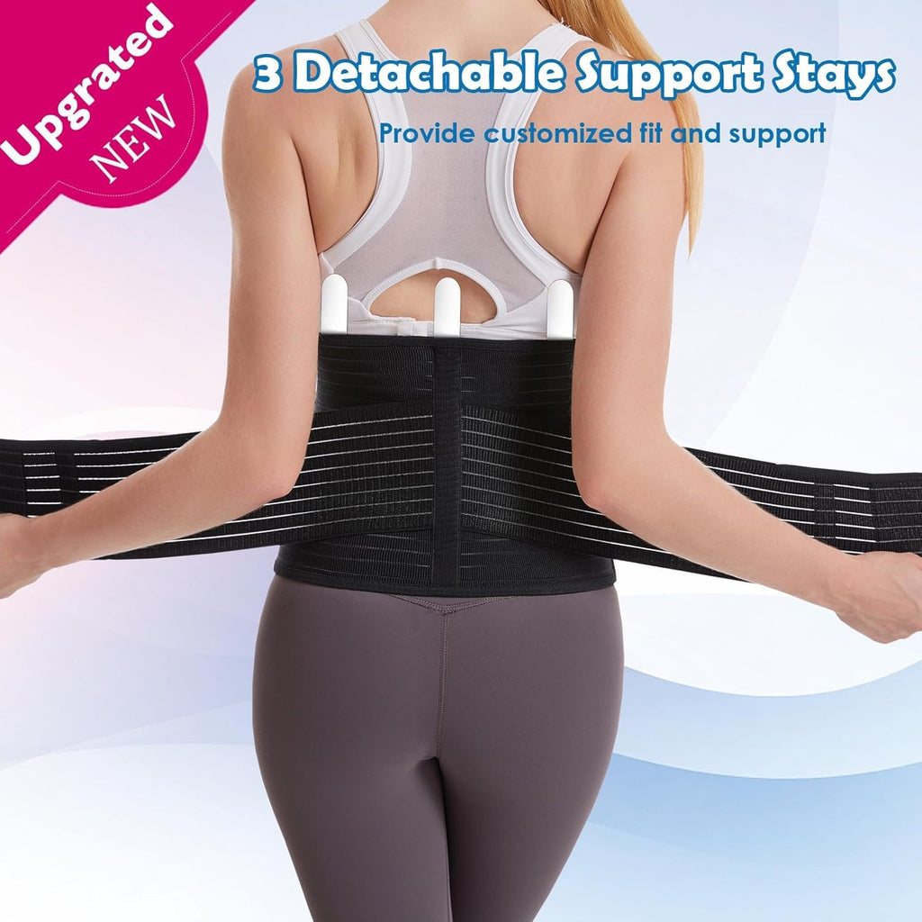 Paskyee Postpartum Belly Band, Abdominal Binder Post Surgery Belly Wrap, C Section Recovery Must Haves, Girdle for Postnatal Care, Waist/Pelvis Belt for Back Pain Relief Black L/XL