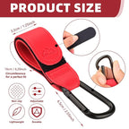 Baby Stroller Hooks Bag Hooks for Hanging Diaper Bags Multipurpose Hooks for Grocery Shopping Bags Premium Vegan Leather Pram Straps 2 Pcs (red)