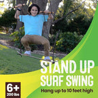 Swurfer TreeSkate Skateboard Swing, Outdoor Stand Up Surf Swing, Holds Up to 200 lbs, Ages 6 and Up, Adjustable Handles, Grip Tape, Kids Outdoor Play Equipment for Children and Adults (Waves)