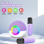 Mgaolo Mini Karaoke Machine for Kids Adults,Portable Bluetooth Speaker with Wireless Microphone,Gift Toys with MP3 Player for Boys Girls 3-12 Year Old Birthday Family Home Party Present (Purple)