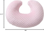 Nursing Pillow and Positioner Breastfeeding and Bottle Feeding, Propping Baby, Tummy Time, Sitting Support for Baby Boy Baby Girl, with Removable Dots Cover (Blushing Bride)
