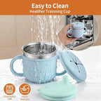 Toddler Cups Spill Proof,Toddler Snack Cups No Spill,304 Stainless Steel Snack Containers with Silicone Petal Lid for Kids,Snack Holder,BPA-Free, Dishwasher Safe