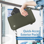 WALNEW Passport Holder for Travel Family, RFID-Blocking Travel Wallet Holder for 6 Passports, Water Resistant Bag Document Organizer for Cards, Cash, Boarding Passes, Tickets (Gray)