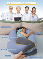 INSEN Cooling Pregnancy Pillow, Maternity Pillow for Pregnant Women(Cooling Blue)