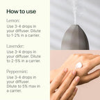 Plant Therapy Top 3 Organic Essential Oil Singles Set 10 mL (1/3 oz) Lemon, Lavender & Peppermint 100% Pure Essential Oils, Undiluted, Natural Aromatherapy for Diffusion and Body Care