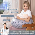Chilling Home Nursing Pillow for Breastfeeding, Baby Nursing Pillow for Newborn, Nursing Essentials for Bottle and Breastfeeding, Breast Feeding Pillows Support for Mom and Baby with Removable Cover