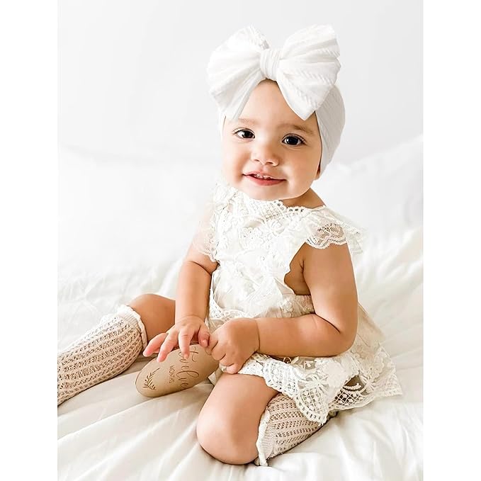 Niceye Handmade Baby Headbands Soft Stretchy Nylon Hair Bands with Bows for Newborn Infant Baby Toddler Girls