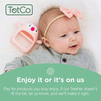 Teething Toy for Infants & Babies, Teethers for Babies 3-6 Months, Baby Teethers 0-6 Months, Teething Toys 6-12 Months, TotCo Never-Drop Baby Teething Toy, Pink