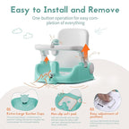 BabyBond Baby Bath Seat with Sitting & Lying 2 Modes, 3-Speed Adjustment, Powerful Suction Cups, Infant Bathtub Chair with Soft and Comfortable Towel, Folding and Hanging