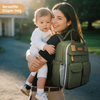 Diaper Bag Backpack 25L Capacity with Changing Pad for Boys and Girls Essential Baby Stuff for Mom (Black)