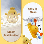 Baby Suction Toys High Chair Teething Toys - Baby Teething Chew Toys Silicone Teethers, Food Grade Silicon for 6 12 18 Months (Yellow)