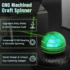 Luminous Desk Spinning Toys for Kids Adults, Metal Full Body Optical Illusion Fidget Spinner Kinetic Sterss Ball, Glow in The Dark Desktop Stress Relief Gifts for Office Classroom Boys Age 3-5 8-10