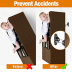 Furniture Anchors (10 Packs) Anti Tip Furniture Anchors for Baby Proofing, Furniture Wall Anchor Earthquake Straps for Furniture Dresser Wall Safety Anchor Furniture Fasteners to Wall, Black