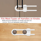 (10 pack white) 4 button Cabinet Locks, U-Shaped Proofing Drawers Safety Child Locks Adjustable, for Wardrobe,Kitchen,Bathroom,Drawer,Fridge,Cupboard Doors Knobs & Handles