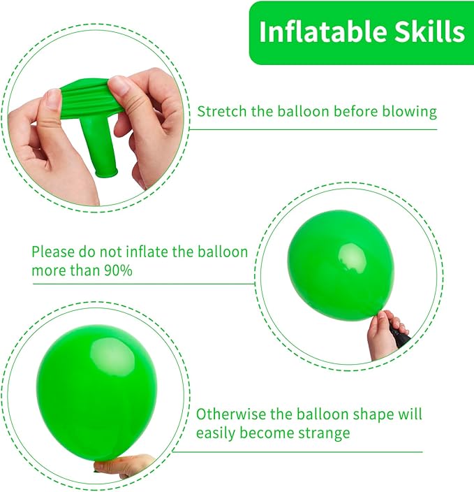 RUBFAC 129pcs Green Balloons Different Sizes 18 12 10 5 Inch Green Latex Balloon Garland Arch for Masquerade Party Decorations Birthday Baby Shower Wedding Party Supplies