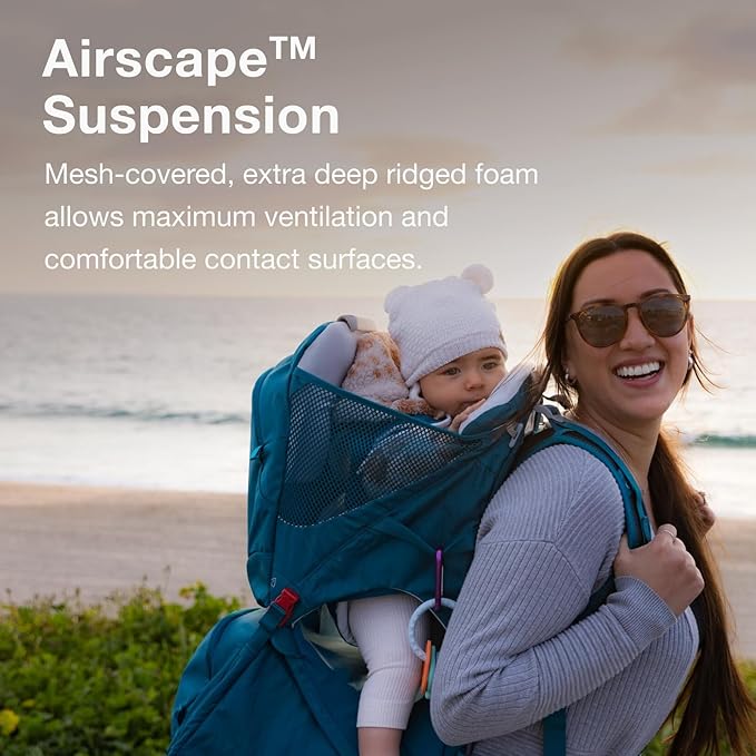 Osprey Poco SLT Lightweight Child Carrier Backpack - Slimmed-Down Hiking Carrier for Toddlers with Safety Harness, Sunshade, and Ventilated Backpanel - Lightweight Travel-Friendly Option