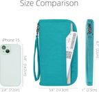 ZOPPEN Passport Holder Family RFID Passport Wallet, Passport Holder Women/Men, Travel Wallet Documents Organizer Zipper Case with Removable Wristlet Strap, Travel Essentials for Flying