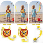 Toddlers Leash + Anti Lost Wrist Link Child Kids Safety Harness Kids Walking Wristband Assistant Strap Belt for Boys Pink Christmas Gift (Yellow)