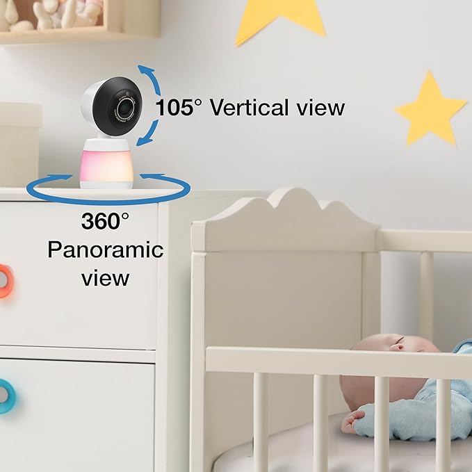VTech Smart WiFi Baby Monitor, 2K CMOS Sensor Camera, 5.5-inch HD IPS Screen, Clear Infrared Night Vision, Pan-Tilt, 24x Zoom, 2-Way Talk, Multi-Color Night Light, Soothing, Free App: Smart HD Plus