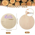 Baby Announcement Sign, 5.9 Inch Wooden Hello World Newborn Signs, Birth Announcement Sign, Baby Shower Hospital Nursery for Newborn Boys and Girls (Purple,Pen)