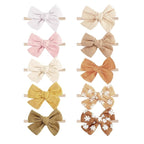 Baby Girl Headbands with Bows Soft Nylon Newborn Toddler Hairbands Handmade Baby Hair Accessories for Infant Girls Kids