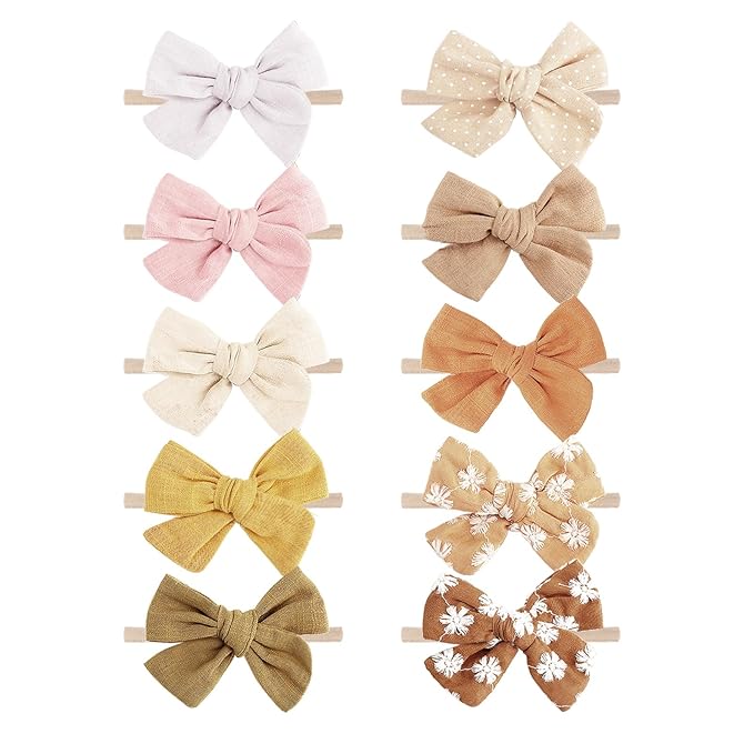 Baby Girl Headbands with Bows Soft Nylon Newborn Toddler Hairbands Handmade Baby Hair Accessories for Infant Girls Kids