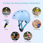 Kids Bike Skateboard Helmet Pad Set,Toddler Cyling Protective Gear Knee & Elbow Pads Wrist Guards for 5-8-10-12-14-16 Years Girls Boys Bicycle Scooter Roller Skate Inline Skating Rollerblading