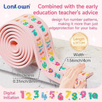 Edge Protector for Baby 6.5ft Soft Protective Foam Cushion Furniture Edge and Corner Guards Baby Child Proofing Cartoon Digital Pattern Odorless Safe for Table,Fireplace,Countertop