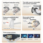 Baby Swing for Newborn to Toddler, 5 Speed Portable Infant Swing with Bluetooth Touch, Remote Control, 10 Lullabies, Timer, 5 Point Harness and Soft Fabric (Grey)