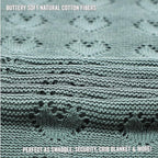 Heirloom Knit Heart Receiving Blanket for Boys and Girls - 100% Luxury Cotton Baby Blanket - Soft Warm Swaddle Receiving Receiving Blanket for Newborns Infants & Toddlers (Hunter Green)