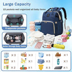 Diaper Bag with Changing Station,Diaper Bag Backpack,Diaper Bag,Large Capacity,900d Excellent Oxford(Ungrade Blue