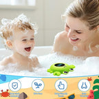b&h Baby Bath Thermometer with LED Display, Newborn Water Temp Thermometer, Safety Water Sensor for Infants, Color-Coded Alerts, Tub Temperature Monitor, Cute Floating Bath Toy, Crab (Green)