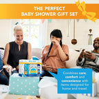 Triple Paste Mom & Baby Early Essentials Gift Set with 5 Items, Diaper Rash Ointment 8oz Jar & 2oz Tube, Spatula Applicator, Dermoplast Spray, and Multi-Use Cover, Shower Gifts for Moms