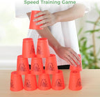 yeesport Sport Stacking Cups, 24pcs Sports Stacking Cups Sport Training Game for Challenge Competition Travel Party Gift for Kids and Adults (Red+Green)