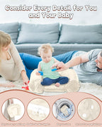 Baby Lounger Pillow 3-in-1 Infant Lounger Pillow for Newborn 0-24 Months, Portable Tummy Time Mat for Home and Travel, Breathable & Soft Baby Seat for Baby