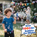 EagleStone Bubble Guns for Kids 4-8, 2 Pack Light-Up Automatic Bubble Gun Blasters with 4 Solution, Bubble Machine for Toddlers, Outdoor Summer Toy, Easter Gifts, Birthday Wedding Party Favors