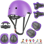 DaCool Kids Bike Helmet Set Skateboard Knee Pads - Kids Helmet Elbow Pads Wrist Guards Adjustable for 3~10yrs Girl Boy Kids Protective Gear Set for Sport Cycling Bike Roller Skating Scooter