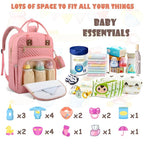 Baby Diaper Bag Backpack, Travel Diaper Bags for Baby Girl Boy Large Capacity Baby Bag Backpack for Women Light Pink