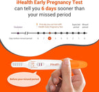 iHealth Early Pregnancy Test 2-Pack, Ultra-Sensitive Detection, Over 99% Accurate. Get Reliable Results 6 Days Before Your Missed Period. Easy at-Home HCG Fertility Test Kit, Individually Wrapped