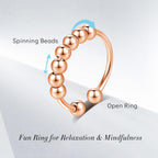 INFUSEU Funny Spinner Fidget Rings for Women Girls Anti Anxiety Stress Worry, Adjustable Size